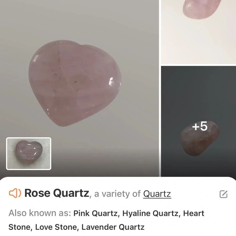 Pink Rose Quartz Heart-Shaped Stone